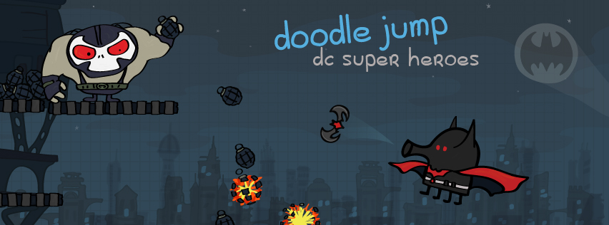 The Doodler hops into Gotham City in Doodle Jump DC Superheroes