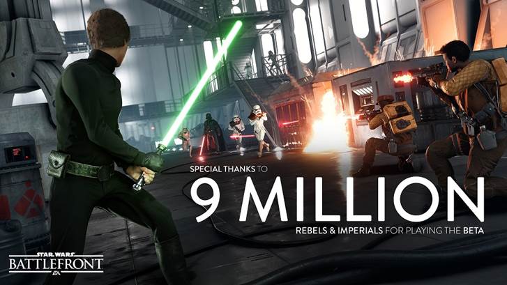 9 million gamers took part in the cross-platform beta for Star Wars  Battlefront