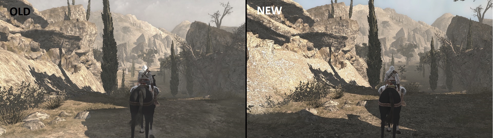 Textures comparison image - Assassin's Creed: Bloodlines Overhaul