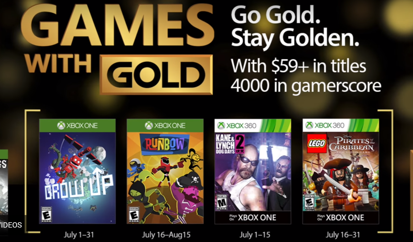 Xbox Games With Gold For July Grow Up, LEGO Pirates Of The Caribbean