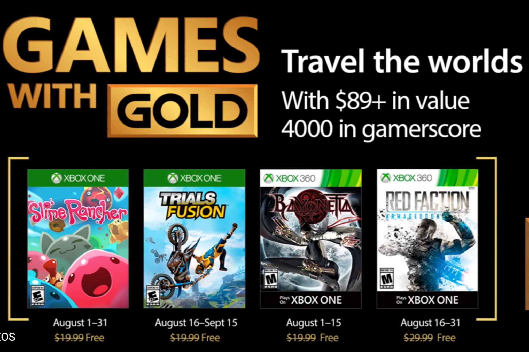 Xbox Games With Gold For August Slime Rancher, Trials Fusion