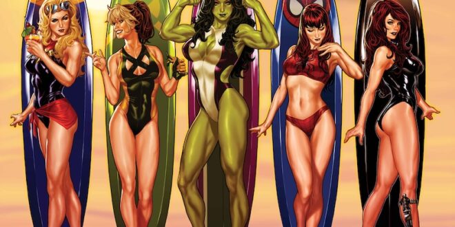Have a little fun in the sun with the covers of the Marvel Swimsuit Special
