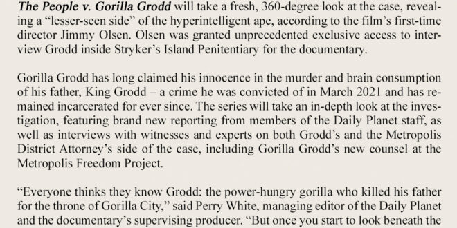 The People v. Gorilla Grodd moves forward at HBO Max